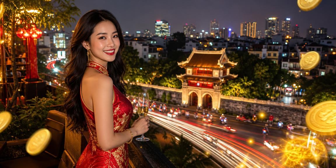 Ánh đèn neon Hà Nội về đêm với màn hình đặt cược thể thao sáng rực