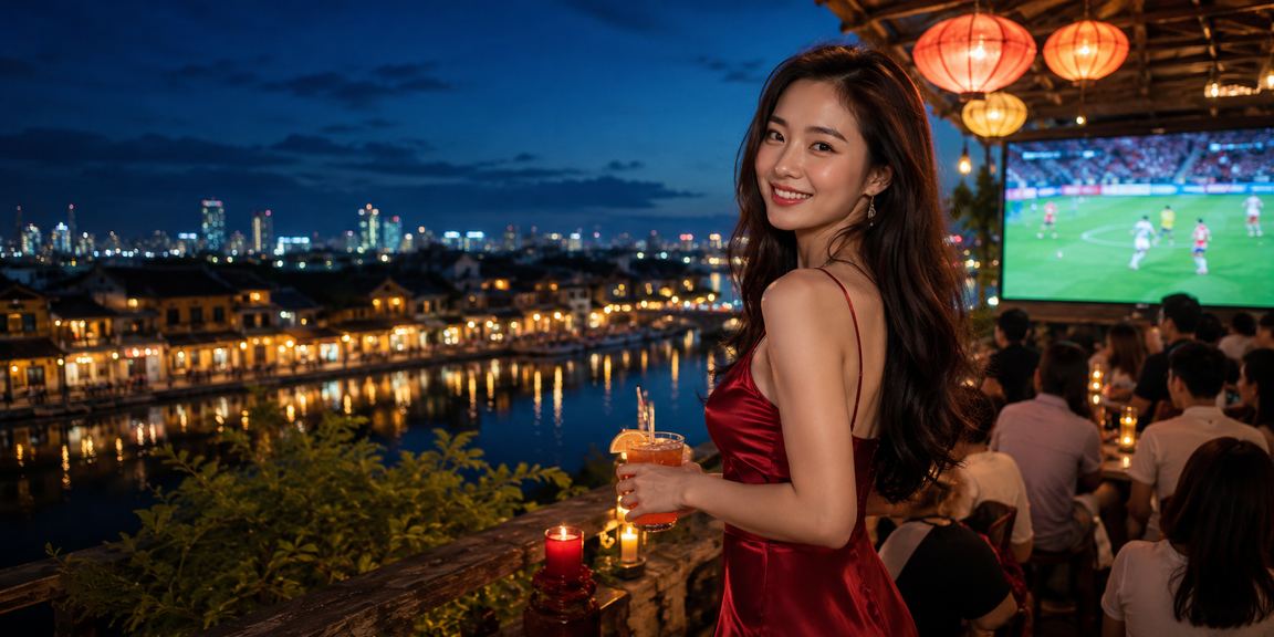 Người hâm mộ bóng đá Hội An xem và đặt cược tại quán cà phê cổ kính